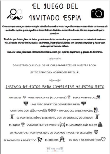 Juego para boda el invitado espía - 1