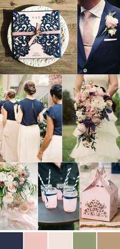 Boda con diferente tipos de azul y rosa - 8