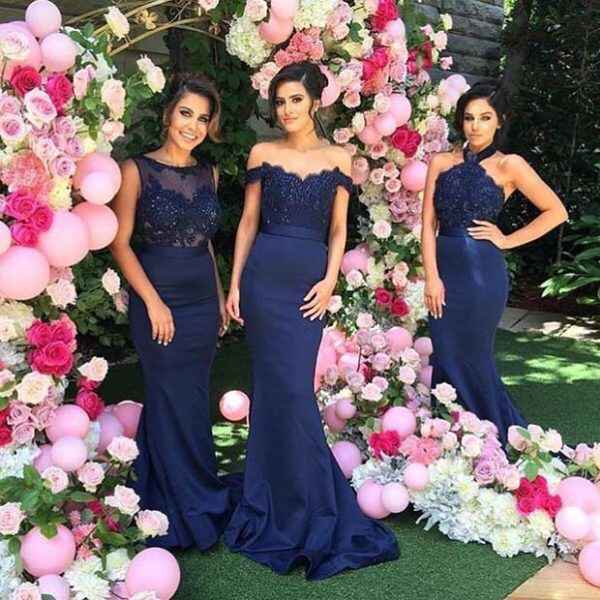 Ideas de vestidos de damas color azul - 4
