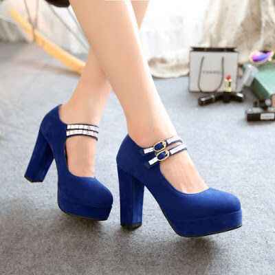 Zapatos tacón alto color  azul💙 - 4