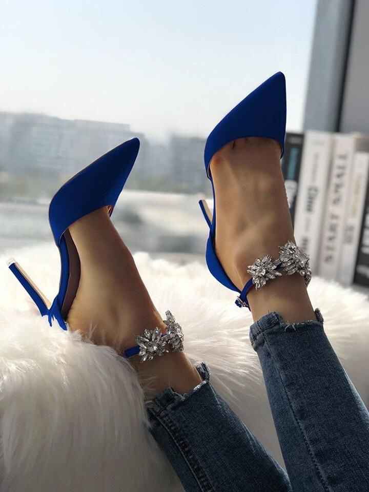 Zapatos tacón alto color  azul💙 - 6