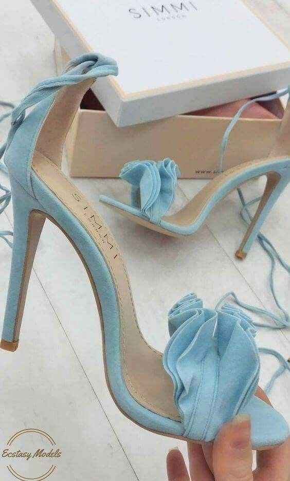 Zapatos tacón alto color  azul💙 - 18
