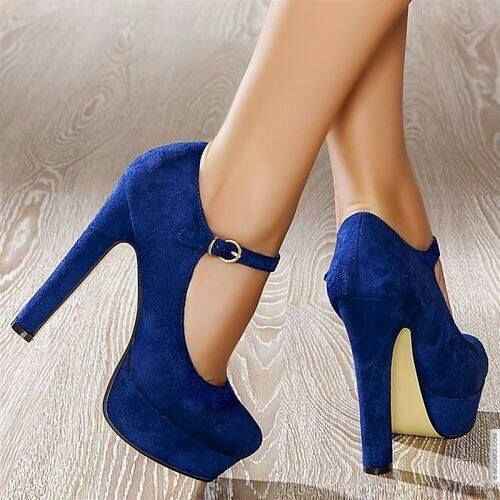 Zapatos tacón alto color  azul💙 - 19