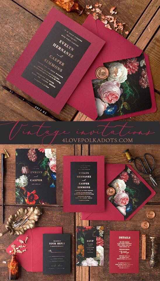 Invitaciones en tonalidades rojas - 5