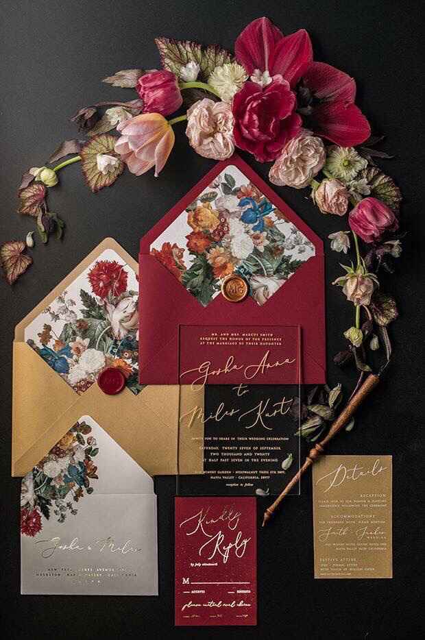 Invitaciones en tonalidades rojas - 6