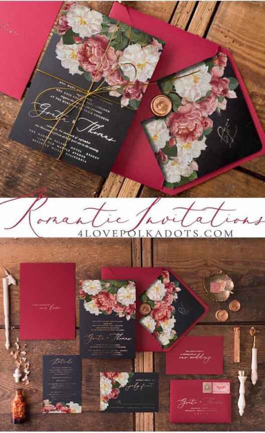 Invitaciones en tonalidades rojas - 7