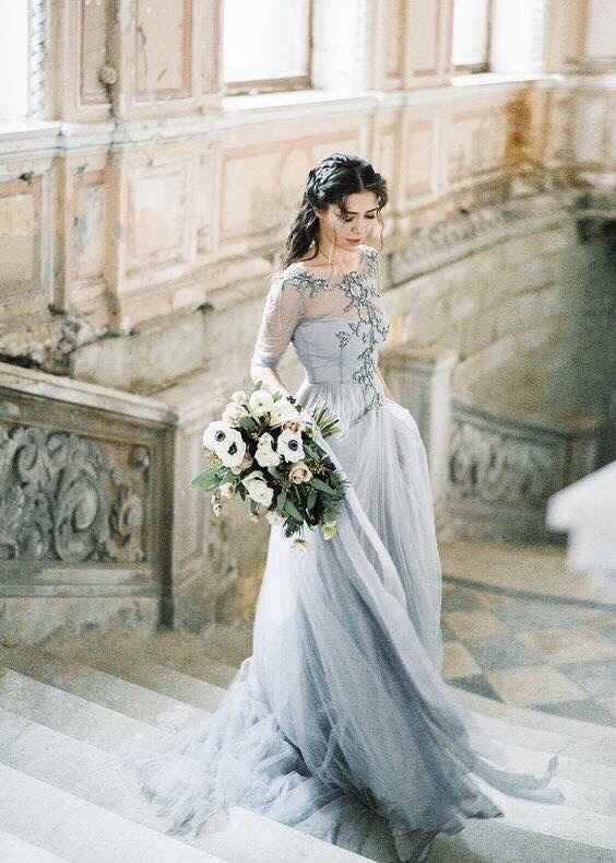 Vestido de novia gris - 6