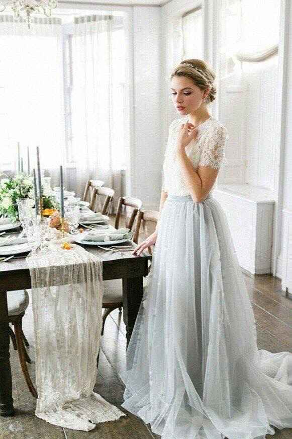 Vestido de novia gris - 7