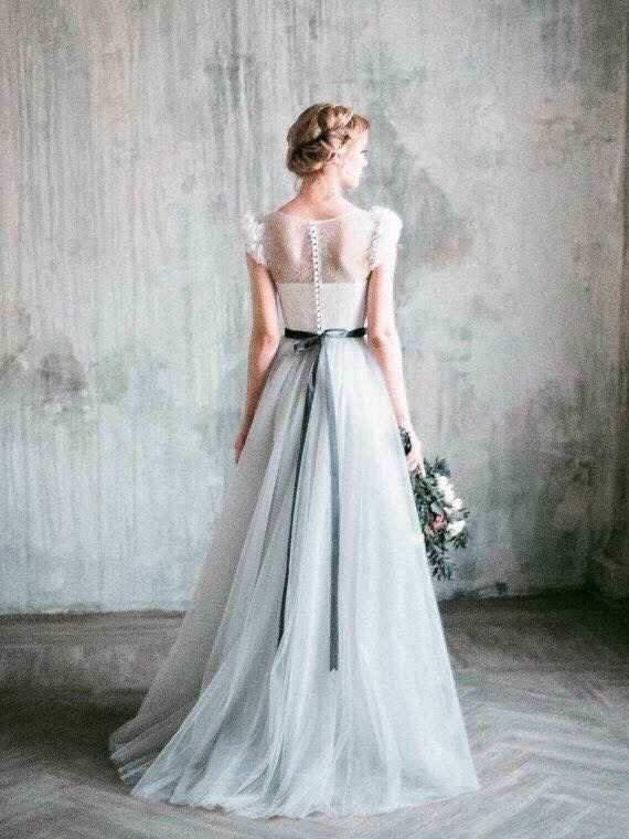 Vestido de novia gris - 8