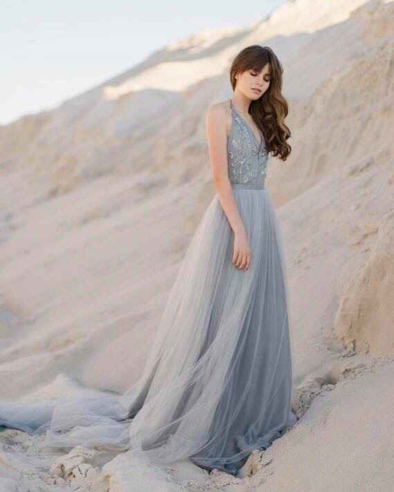 Vestido de novia gris - 10