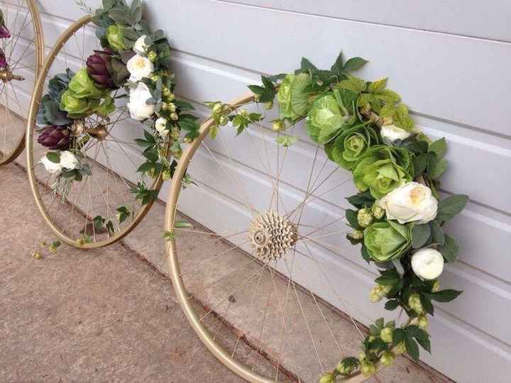 Ideas para decorar con llantas para bici - 12