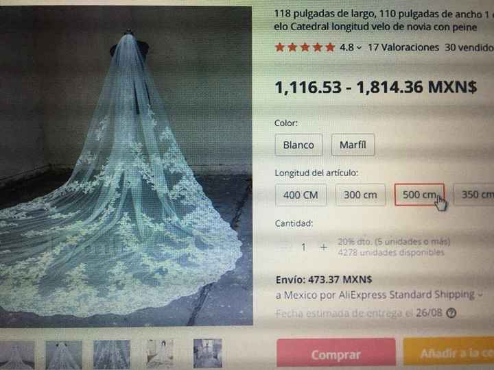 Mi velo de Ali express Expectativa vs Realidad - 2