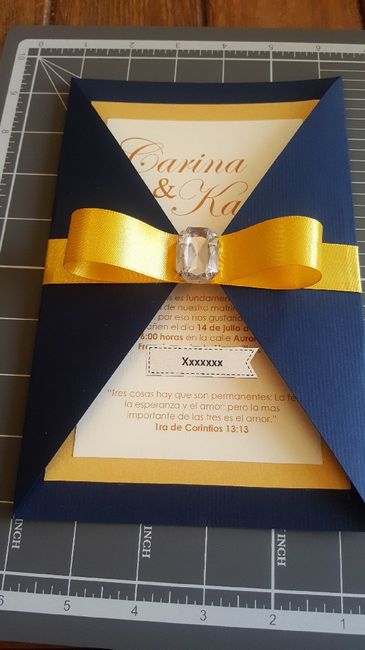 Invitaciones diy azul y oro - 1
