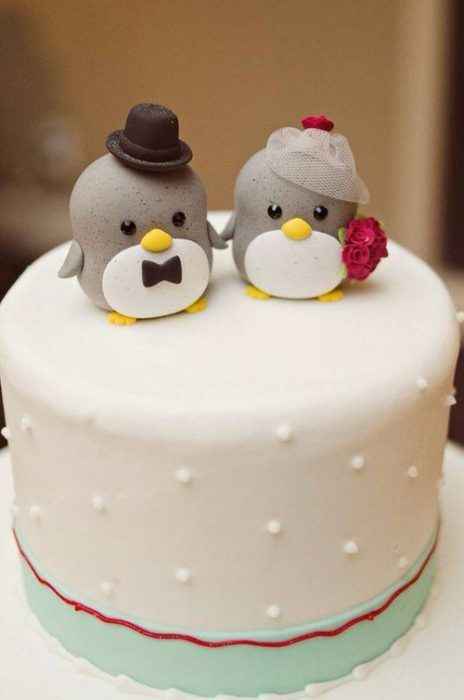 Pastel de pingüinos para boda