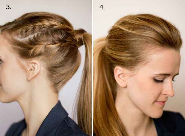 ponytails/braids