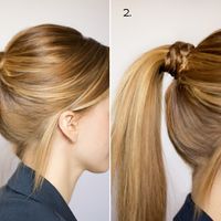ponytails/braids