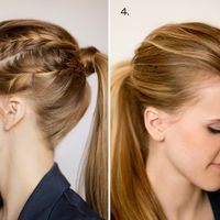 ponytails/braids