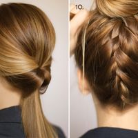 ponytails/braids