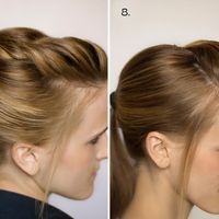 ponytails/braids