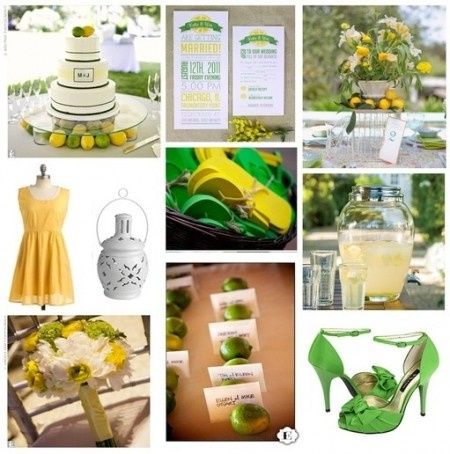 Como decorar bodas cítricas: lima y limón