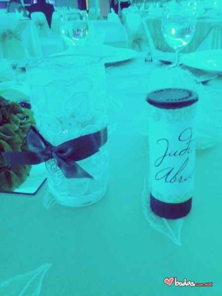 Vasos con encaje y Velas - Tubos con confeti