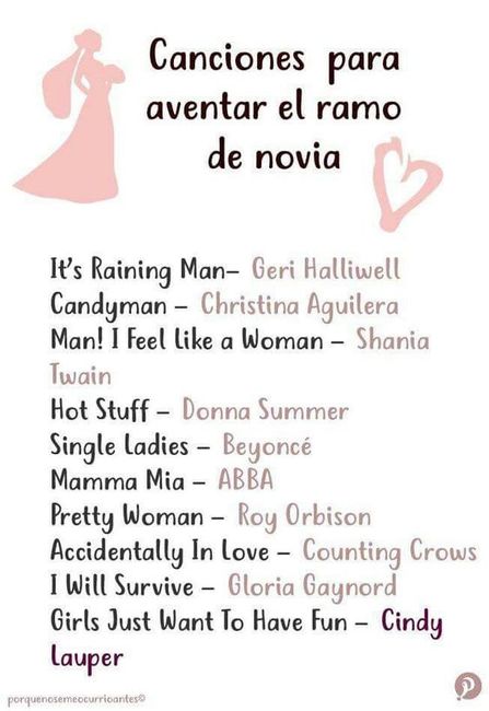 Canciones para el lanzamiento del ramo