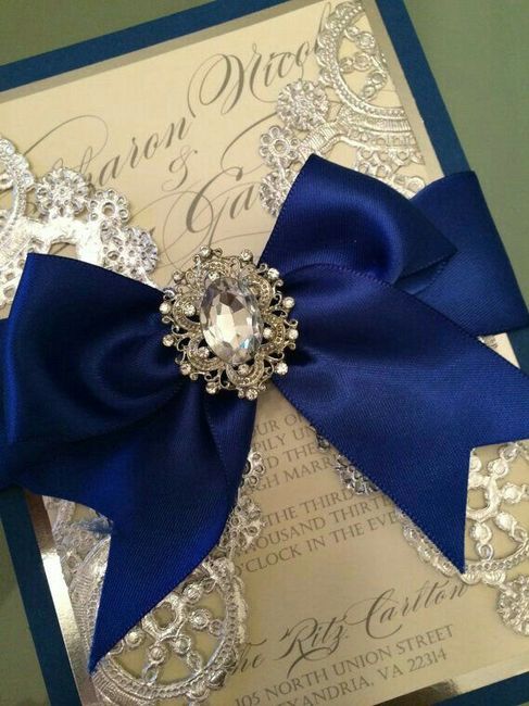 Ideas de hermosas Invitaciones Azul y Bronce - 6