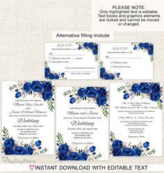 Ideas de hermosas Invitaciones Azul y Bronce - 10