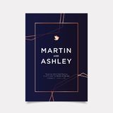 Ideas de hermosas Invitaciones Azul y Bronce - 11