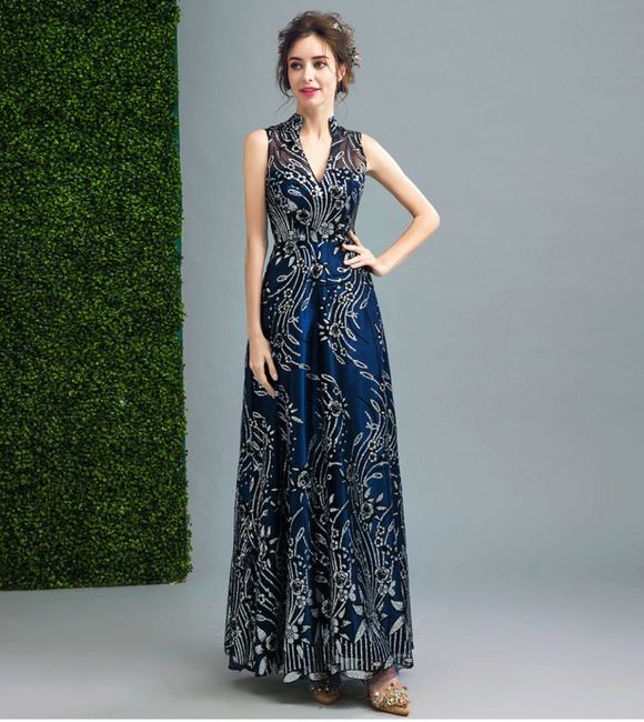 Vestidos para invitadas o Damas en tonos Azul - 3