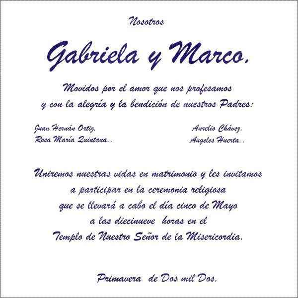 Esquema invitación (novios invitan y padres dan la bendición del enlace)