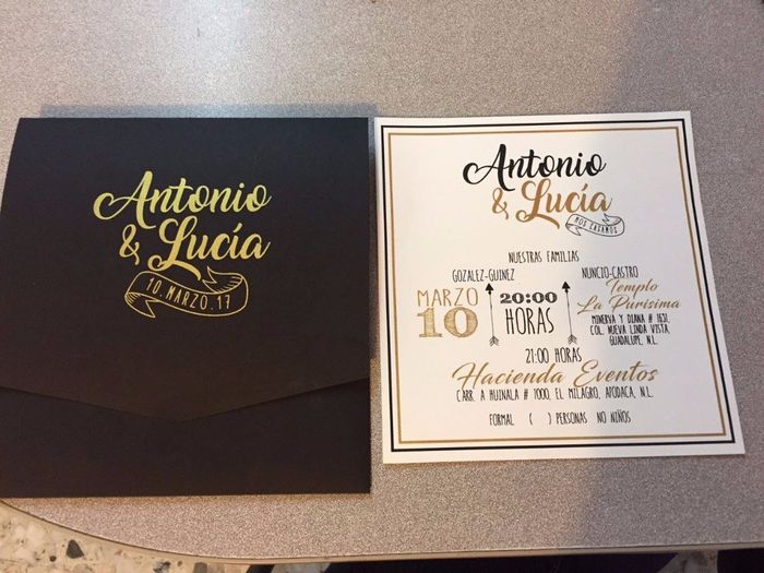 Muestra de las invitaciones