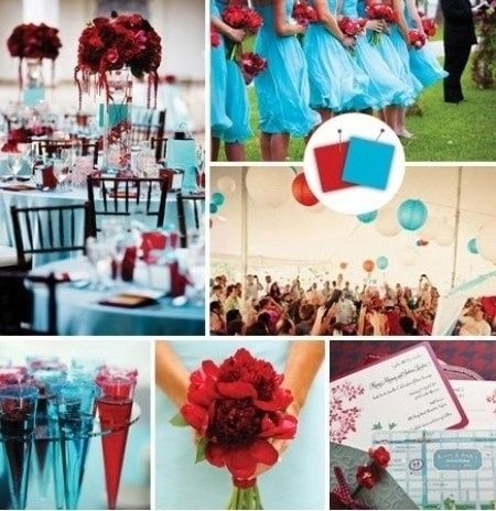 Color Verde-azul en la boda (aqua/ azul cerceta) 13