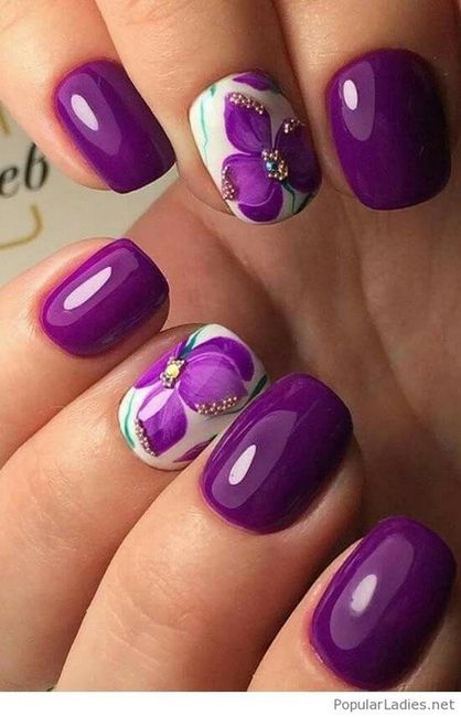 Uñas MORADAS para el día de la boda💜 12