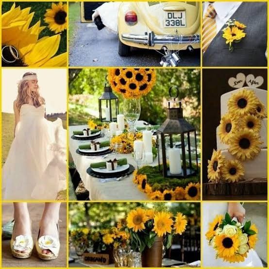 Decoración para boda en Amarillo 💛 y negro 2