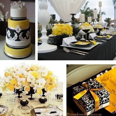 Decoración para boda en Amarillo 💛 y negro 4