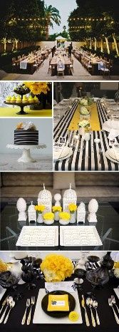 Decoración para boda en Amarillo 💛 y negro 15