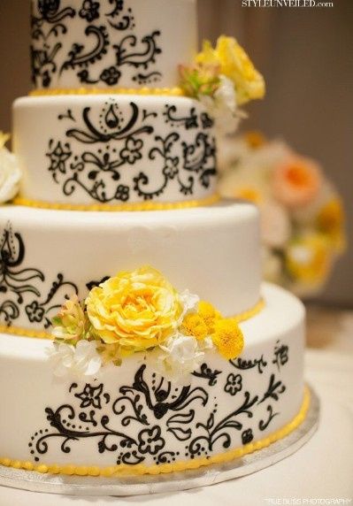 Decoración para boda en Amarillo 💛 y negro 17