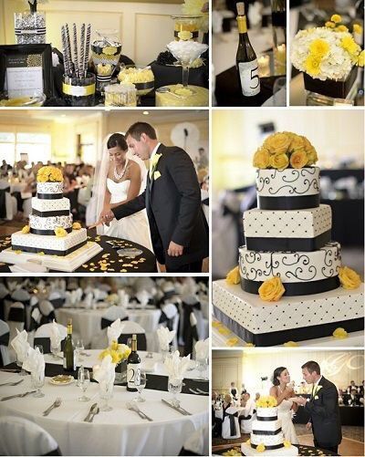 Decoración para boda en Amarillo 💛 y negro 18