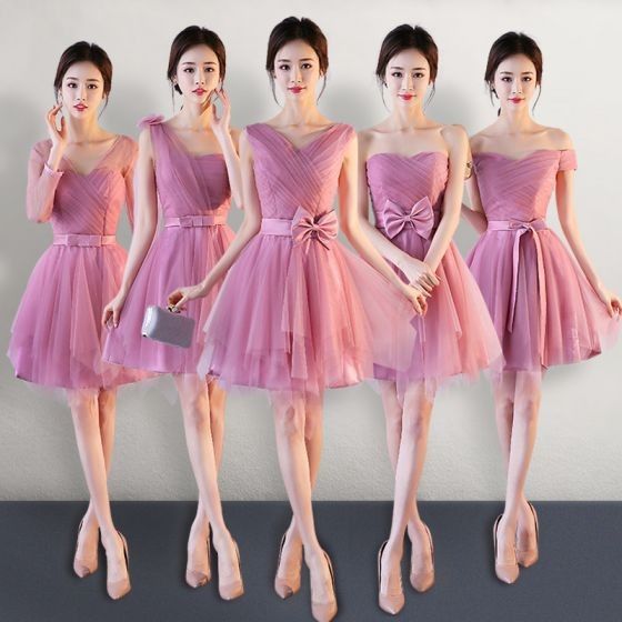 Vestidos de damas en diferentes tonalidades de ROSA💟👗 11