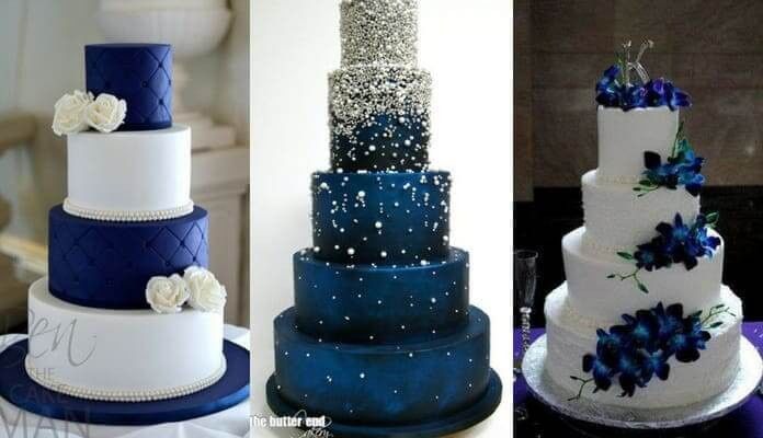 Pasteles de boda en tonalidades azul💙 18