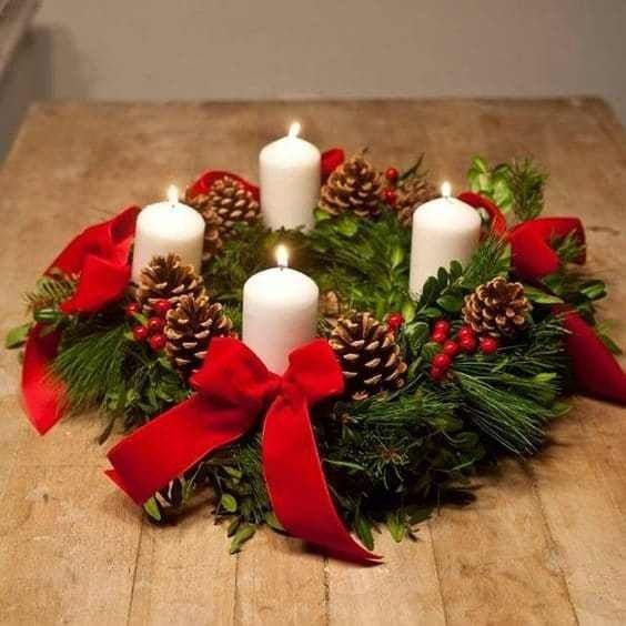 Centros de mesa con toques navideños🌲🎅 3