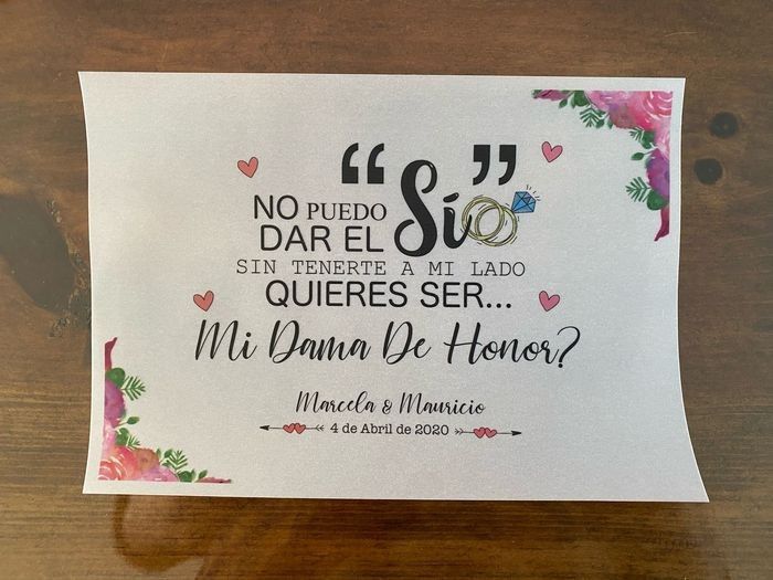 Ideas de diseños peticion de dama de honor 1