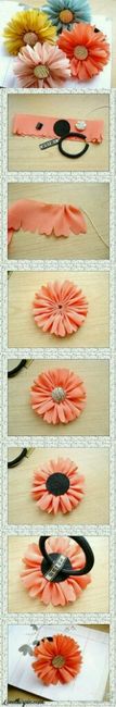 Diy ... flores con tela. - 5