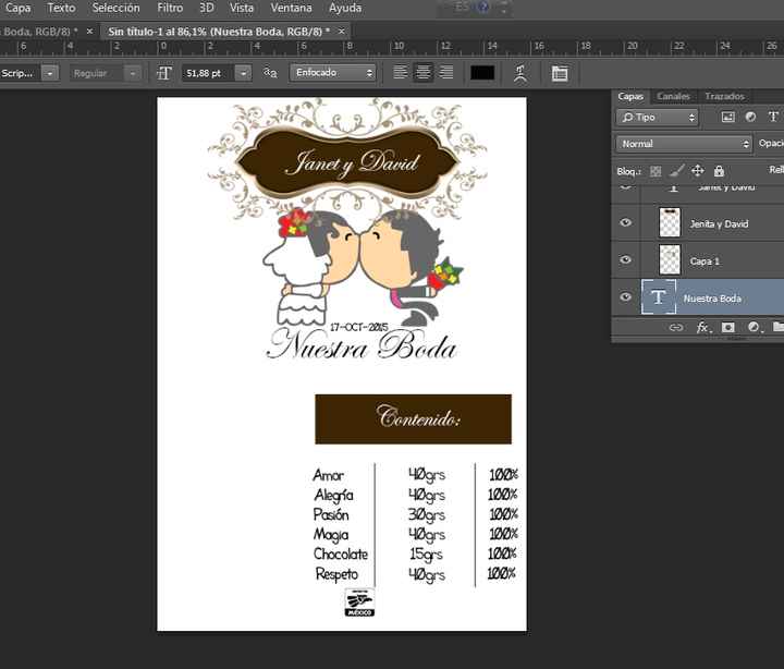 Etiquetas para personalizar  los chocolates