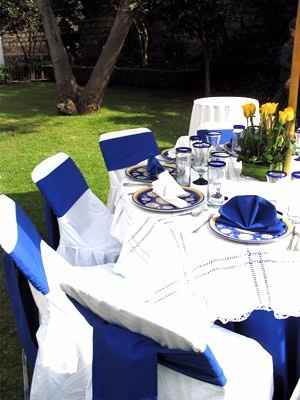 mesa en azul