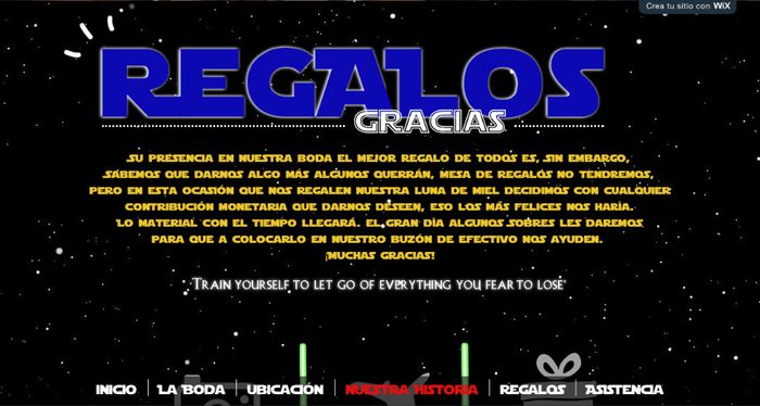 mesa de regalos