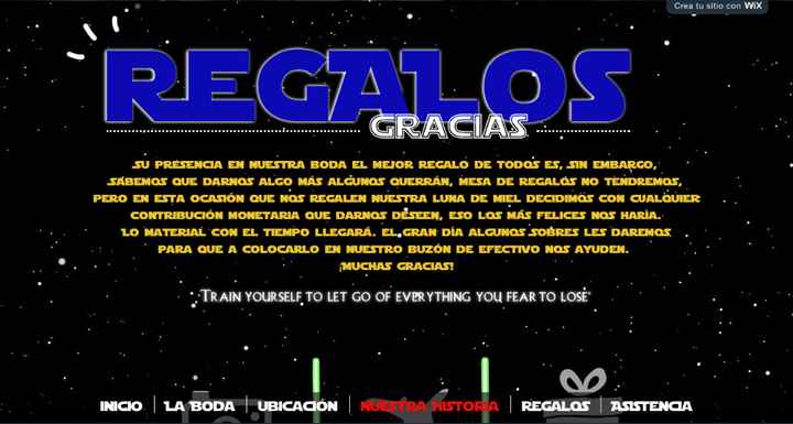 mesa de regalos