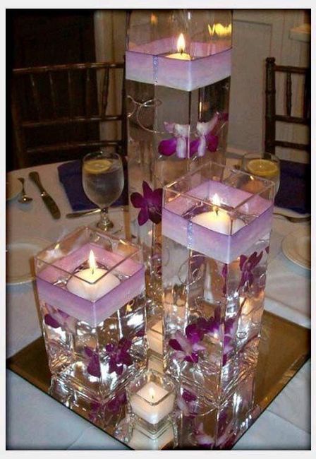  Centros de mesa velas y agua - 10
