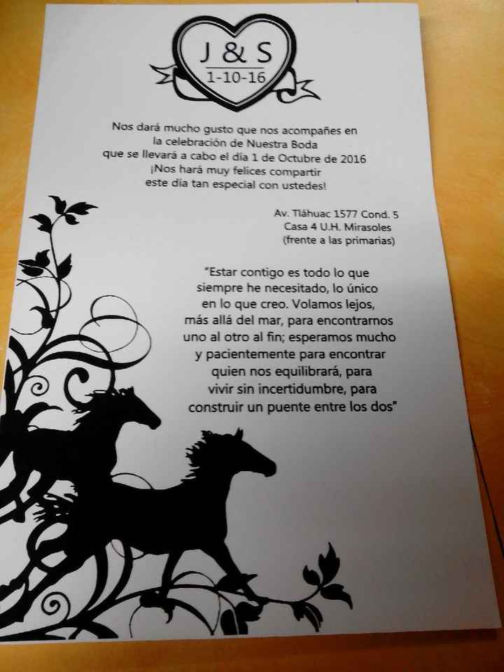 Mis invitaciones de caballos - 1